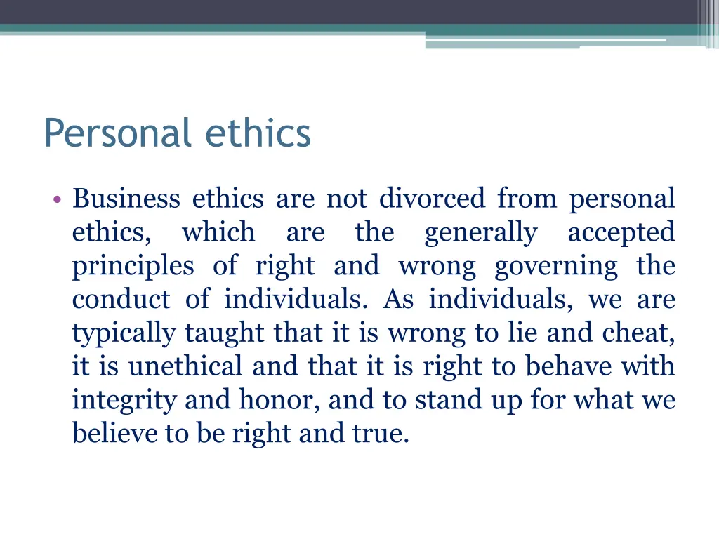 personal ethics