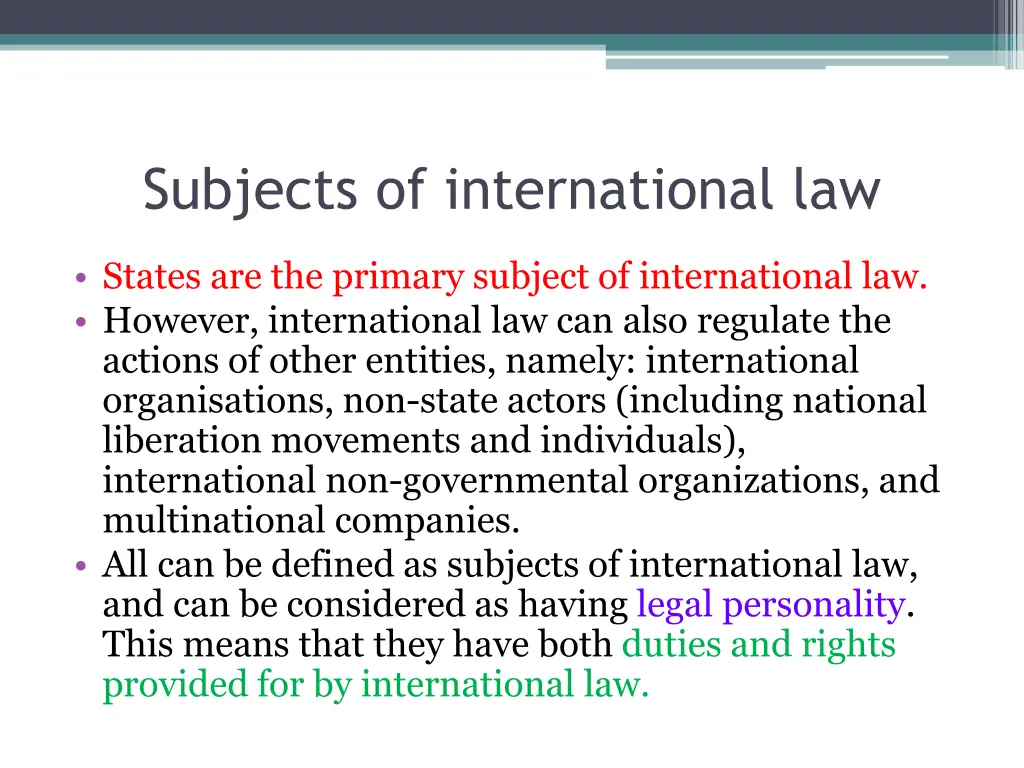 subjects of international law