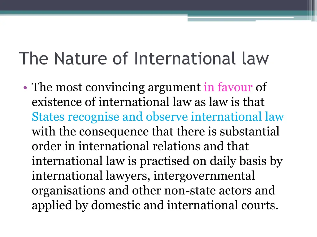 the nature of international law 1