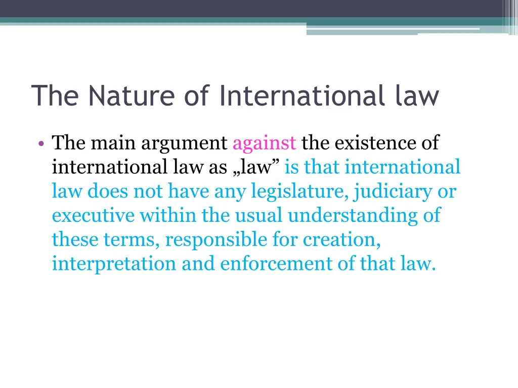 the nature of international law