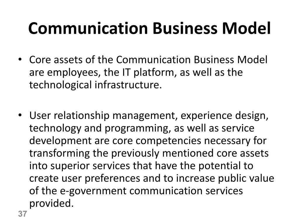 communication business model 3