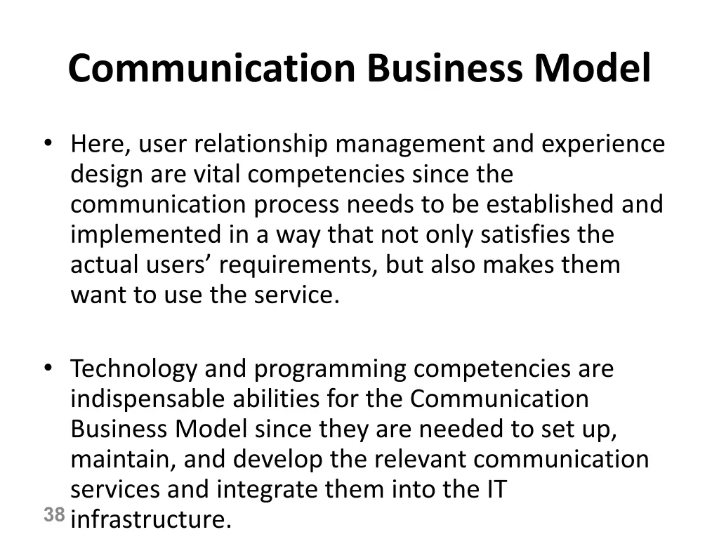 communication business model 4