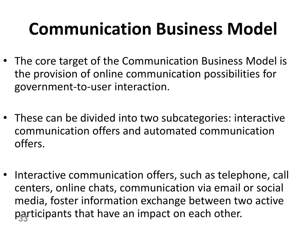 communication business model