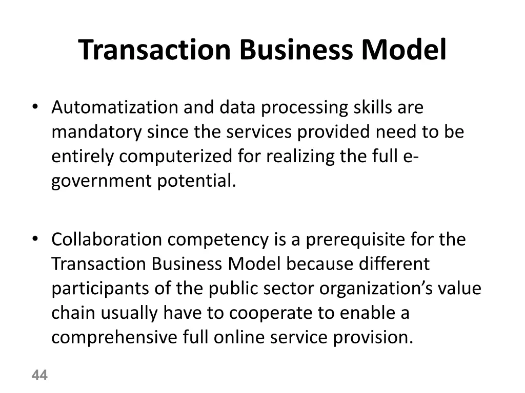 transaction business model 4