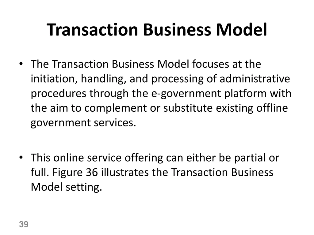 transaction business model