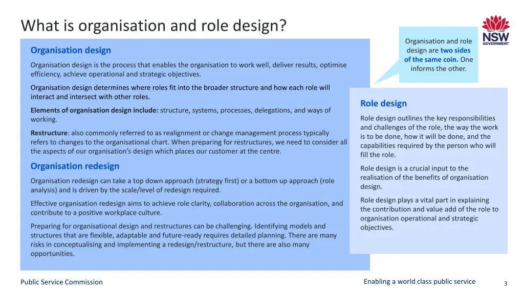 what is organisation and role design