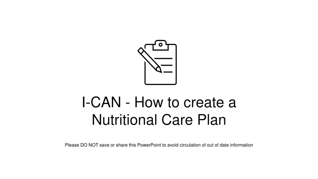 i can how to create a nutritional care plan