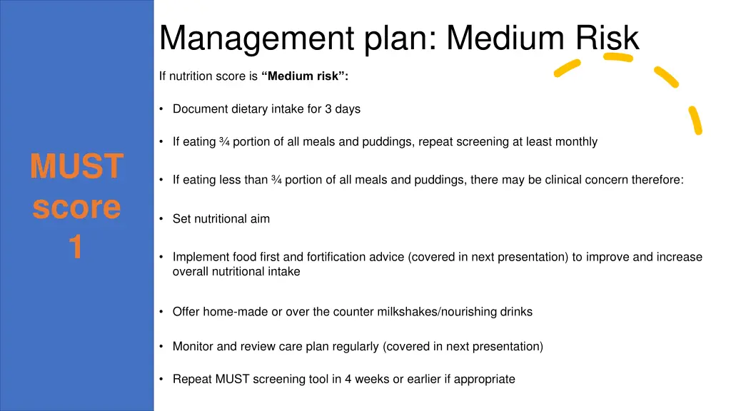 management plan medium risk