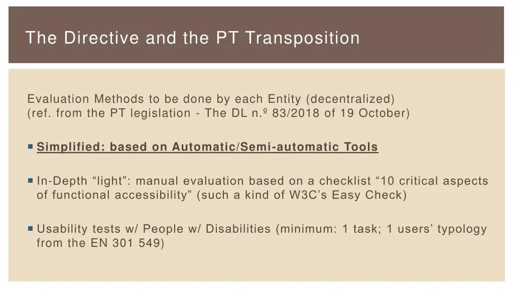 the directive and the pt transposition