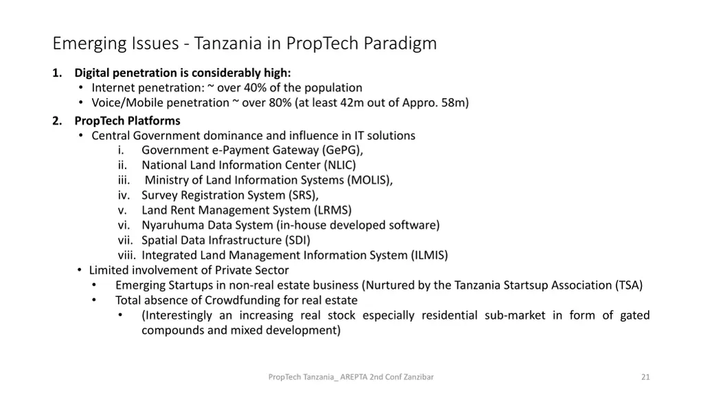 emerging issues tanzania in proptech paradigm