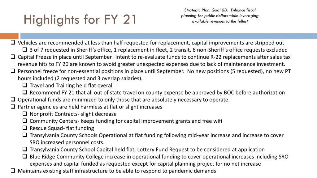 strategic plan goal 6d enhance fiscal planning 2