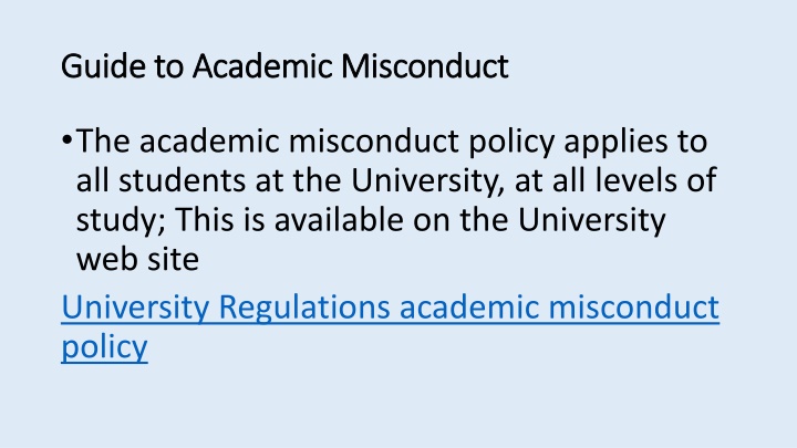 guide to academic misconduct guide to academic