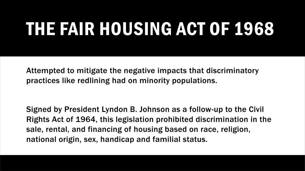 the fair housing act of 1968