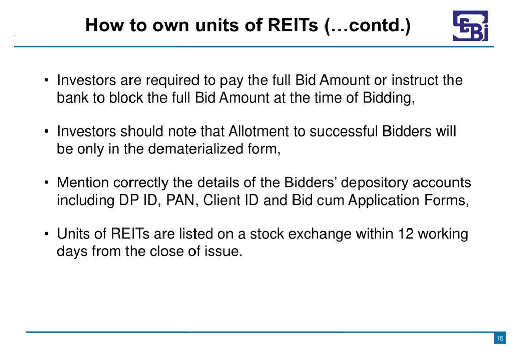 how to own units of reits contd