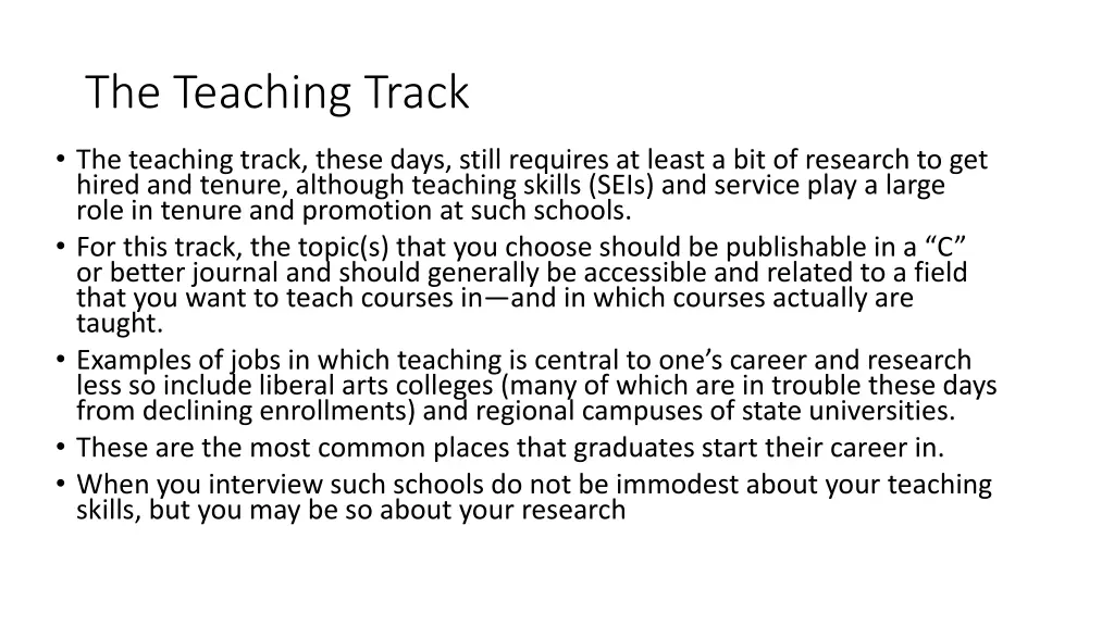 the teaching track