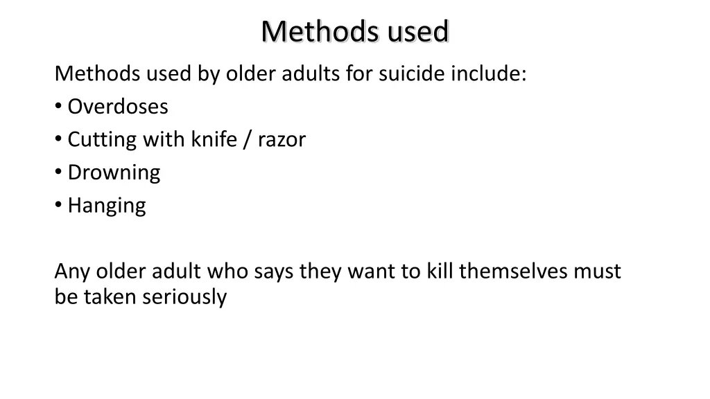 methods used