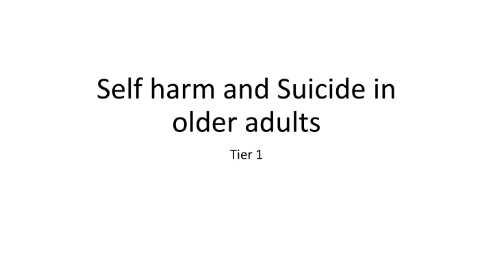 self harm and suicide in older adults