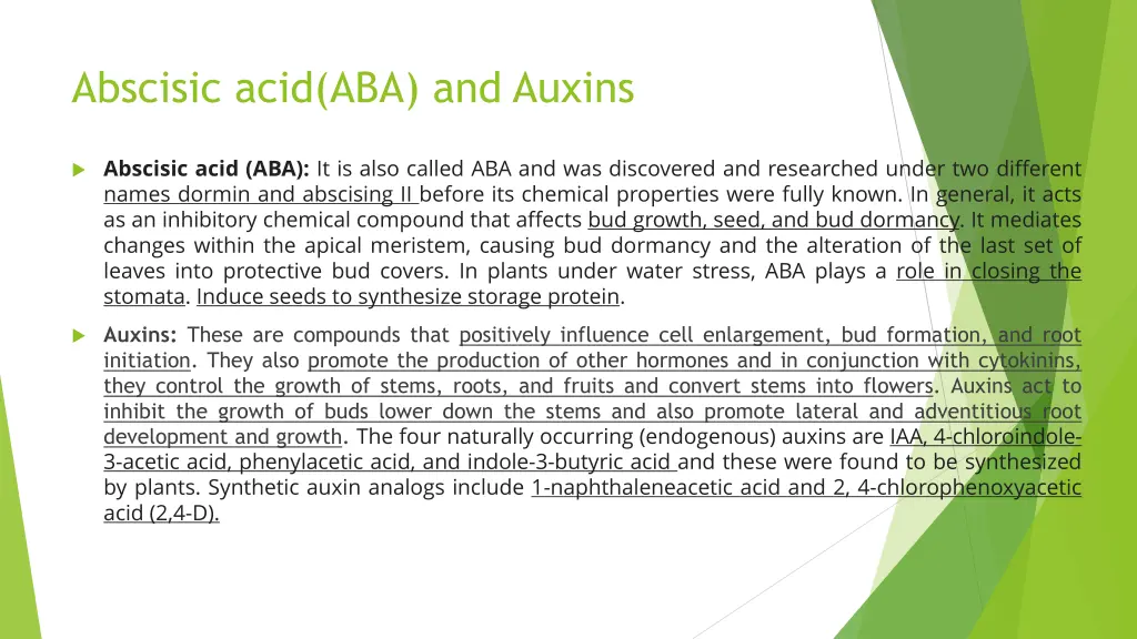 abscisic acid aba and auxins