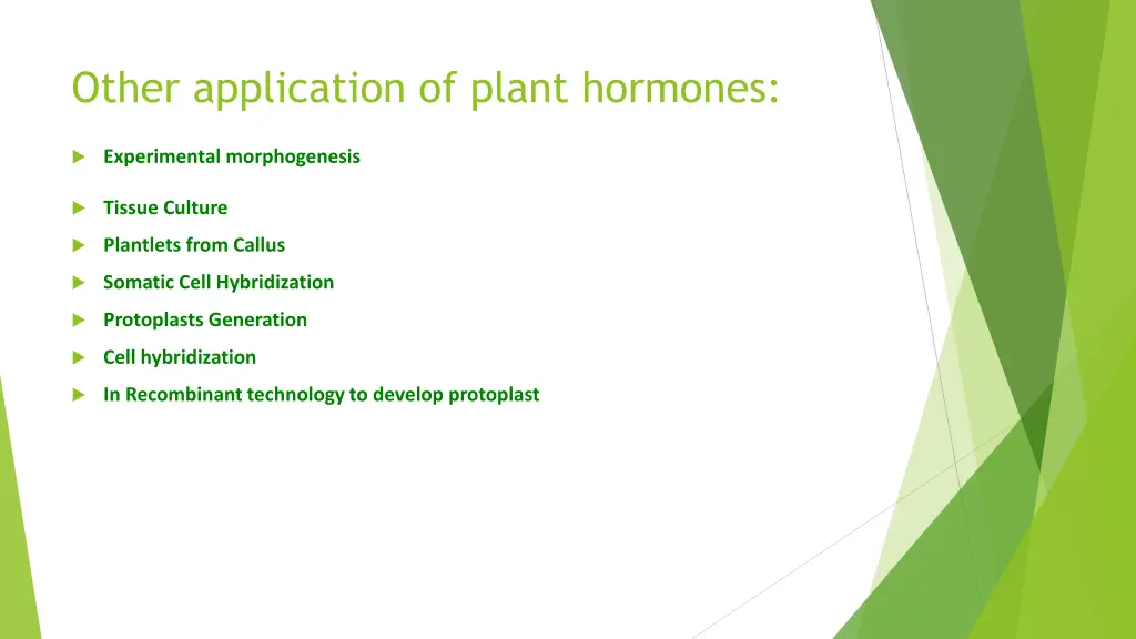 other application of plant hormones