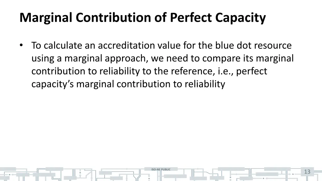 marginal contribution of perfect capacity