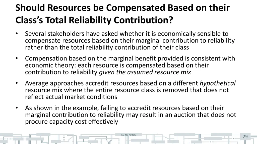 should resources be compensated based on their