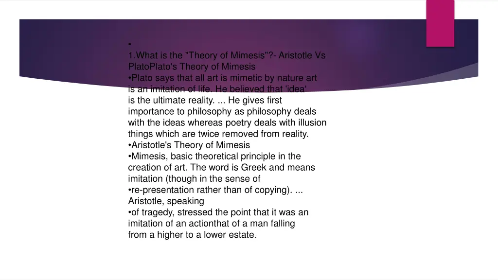 1 what is the theory of mimesis aristotle