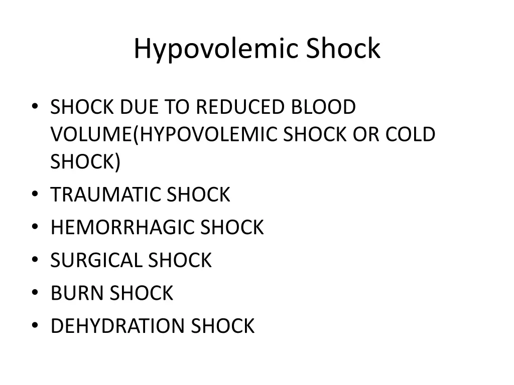 hypovolemic shock