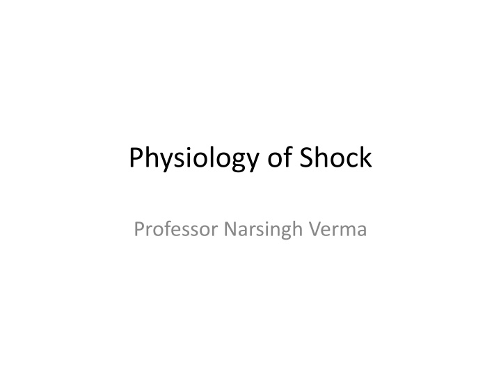 physiology of shock