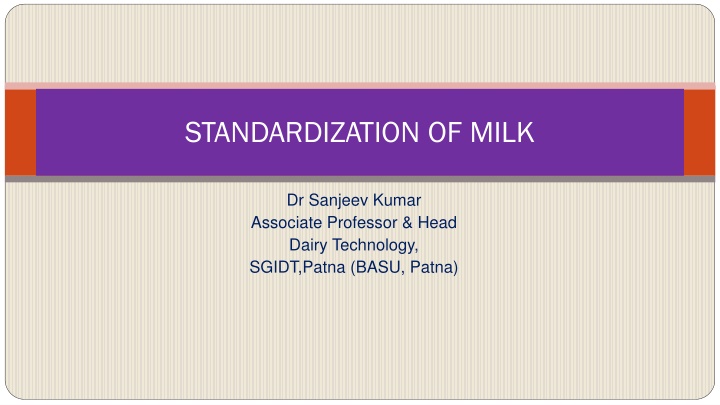 standardization of milk