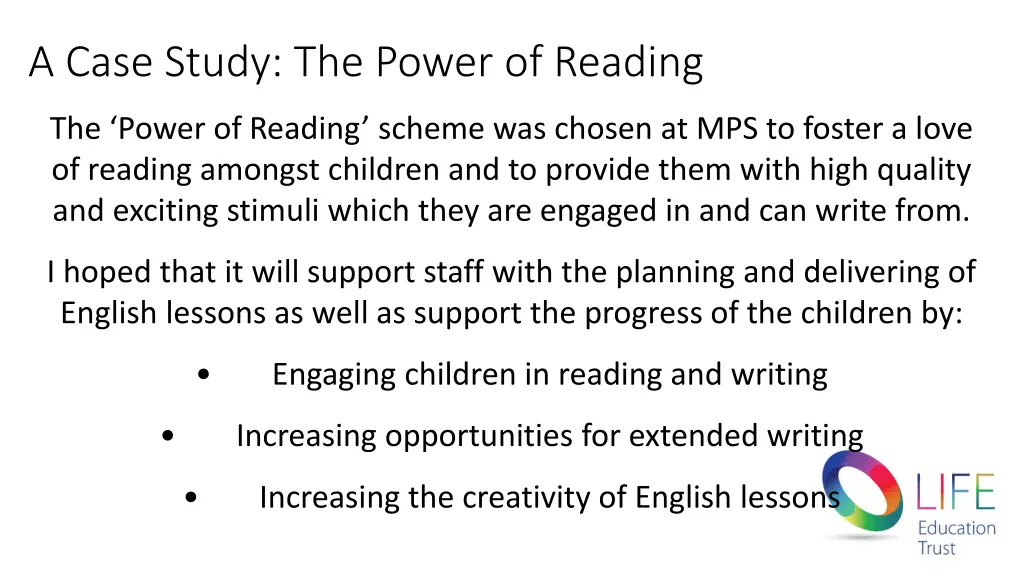 a case study the power of reading