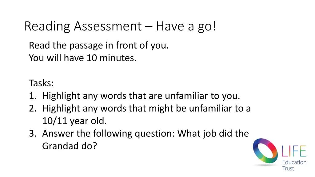 reading assessment have a go