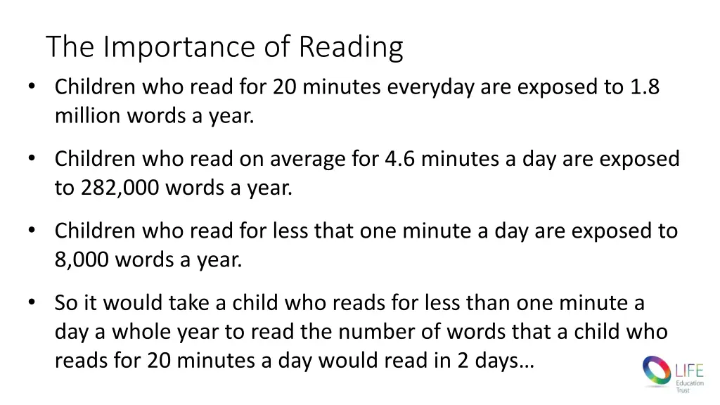 the importance of reading children who read