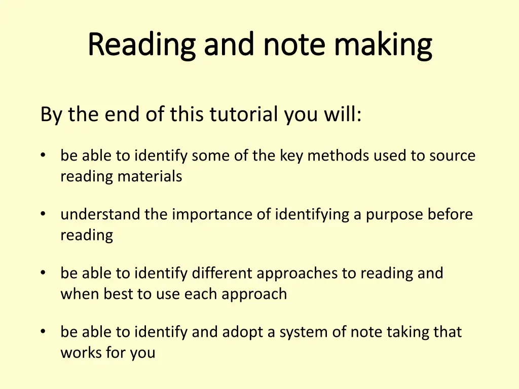 reading and note making reading and note making 1