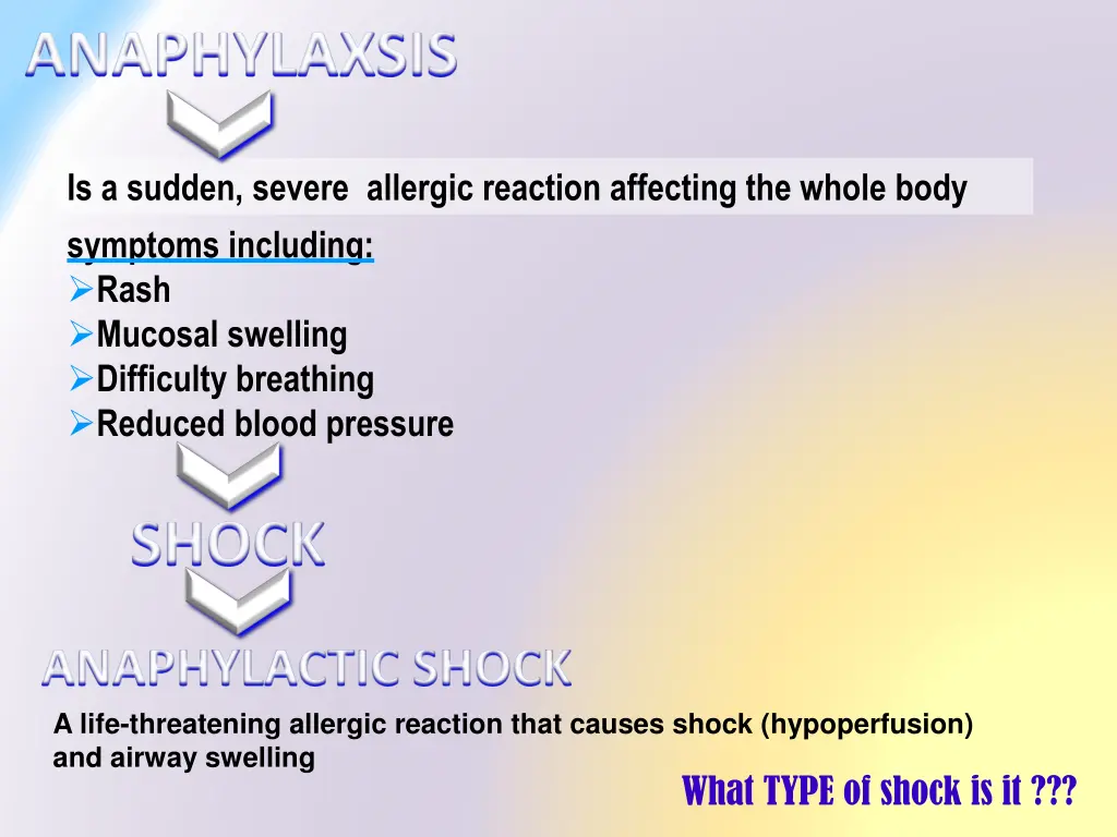 anaphylaxsis