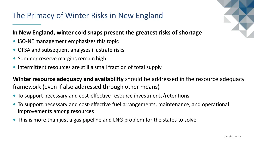 the primacy of winter risks in new england