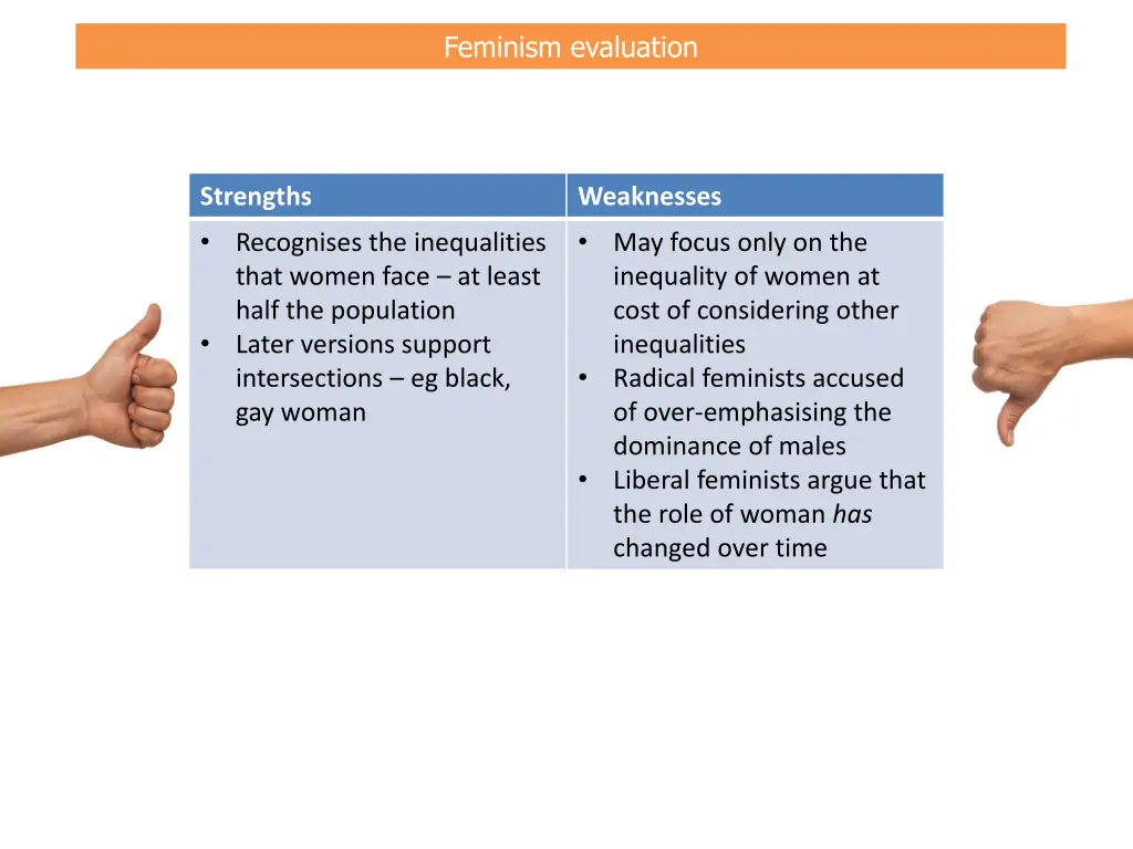 feminism evaluation