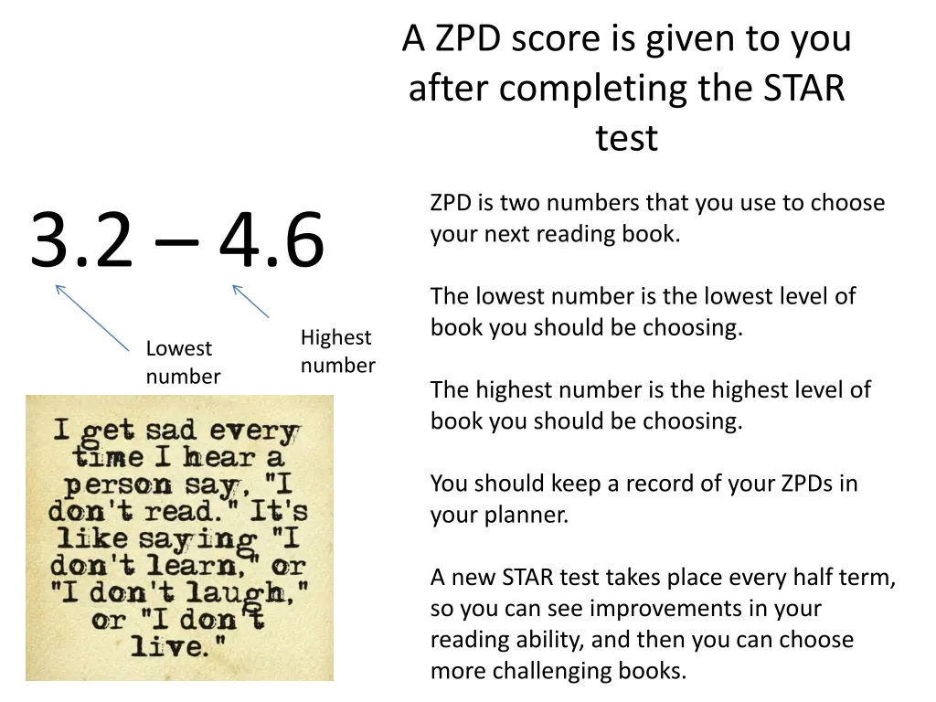 a zpd score is given to you after completing