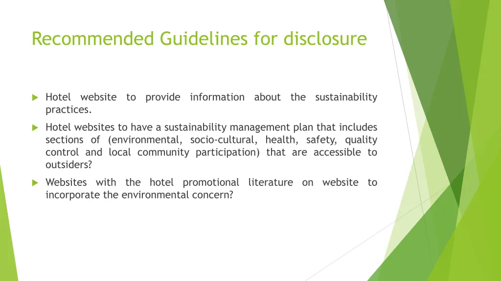 recommended guidelines for disclosure