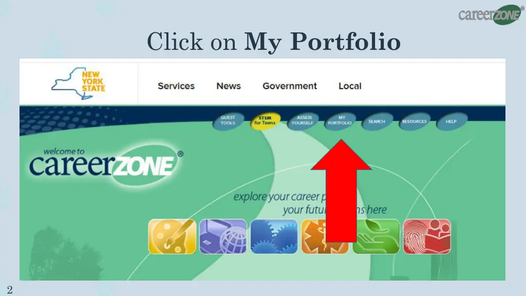 click on my portfolio