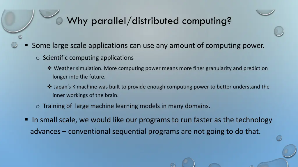 why parallel distributed computing