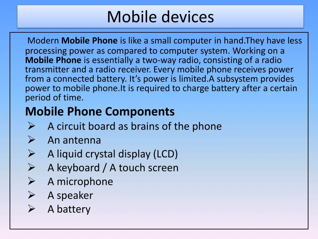 mobile devices