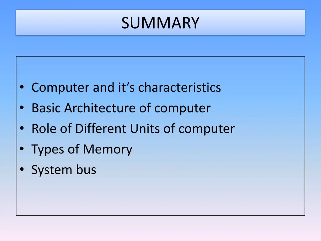 summary