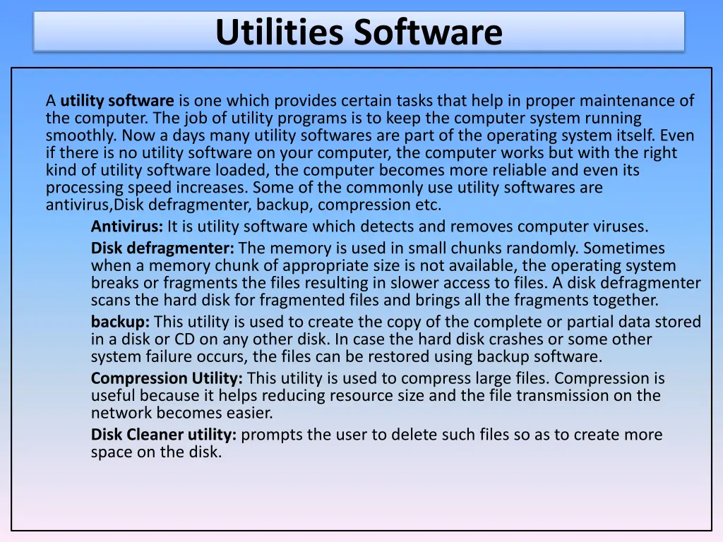 utilities software