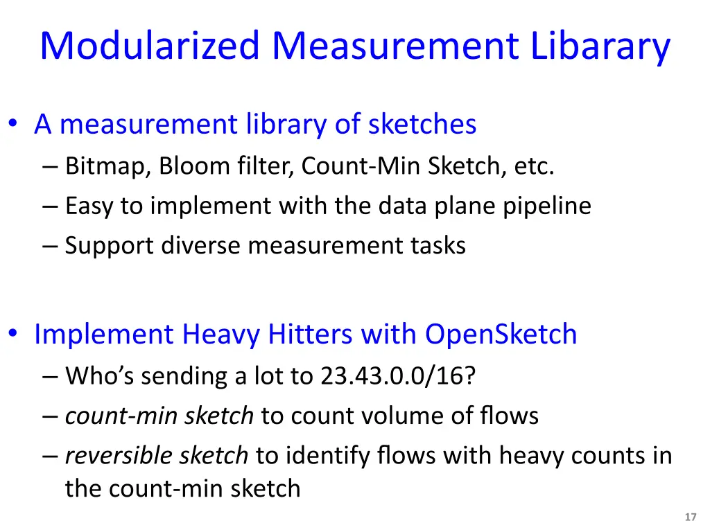 modularized measurement libarary