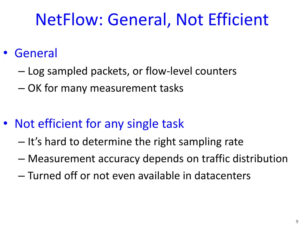 netflow general not efficient