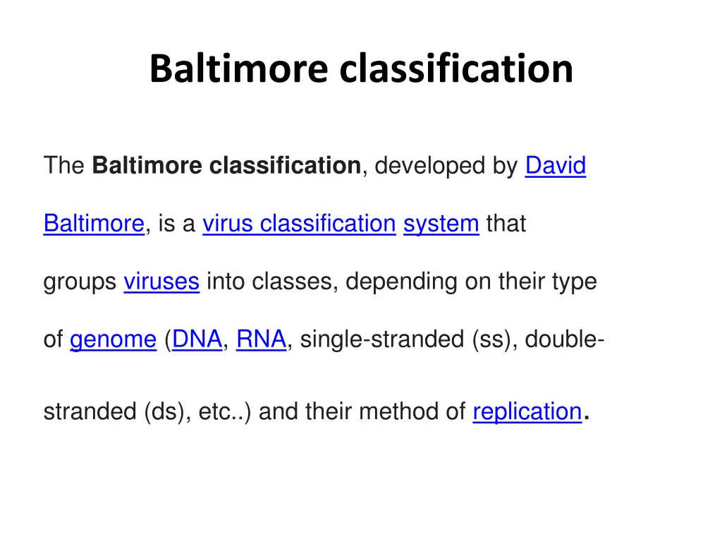 baltimore classification