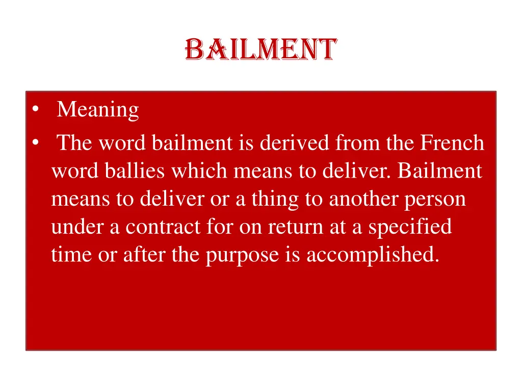 bailment