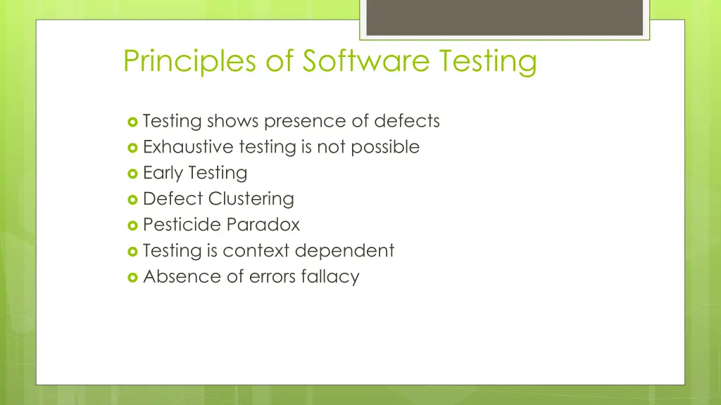 principles of software testing