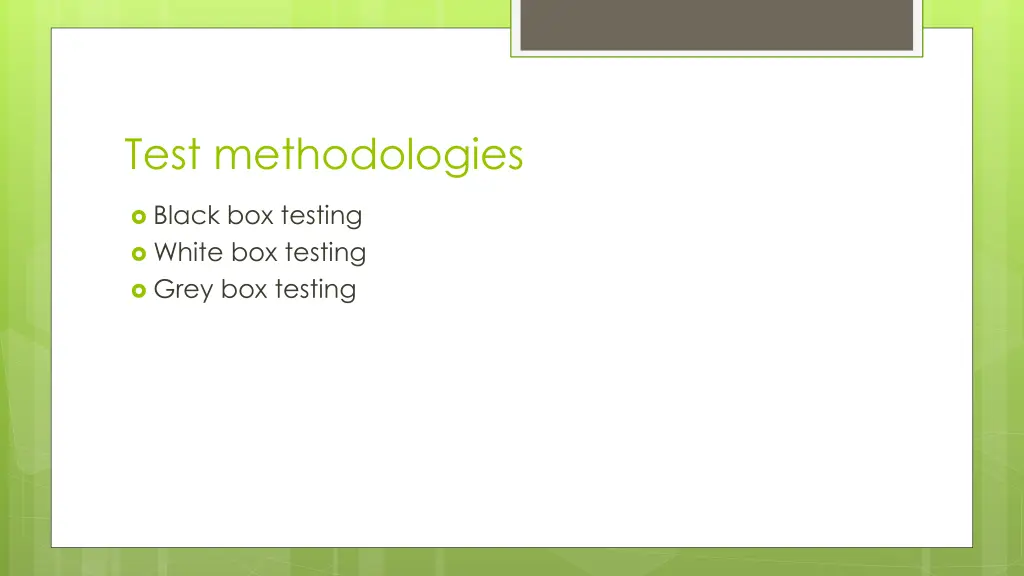 test methodologies