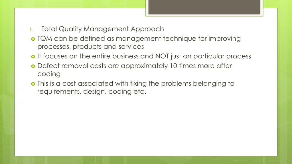 total quality management approach